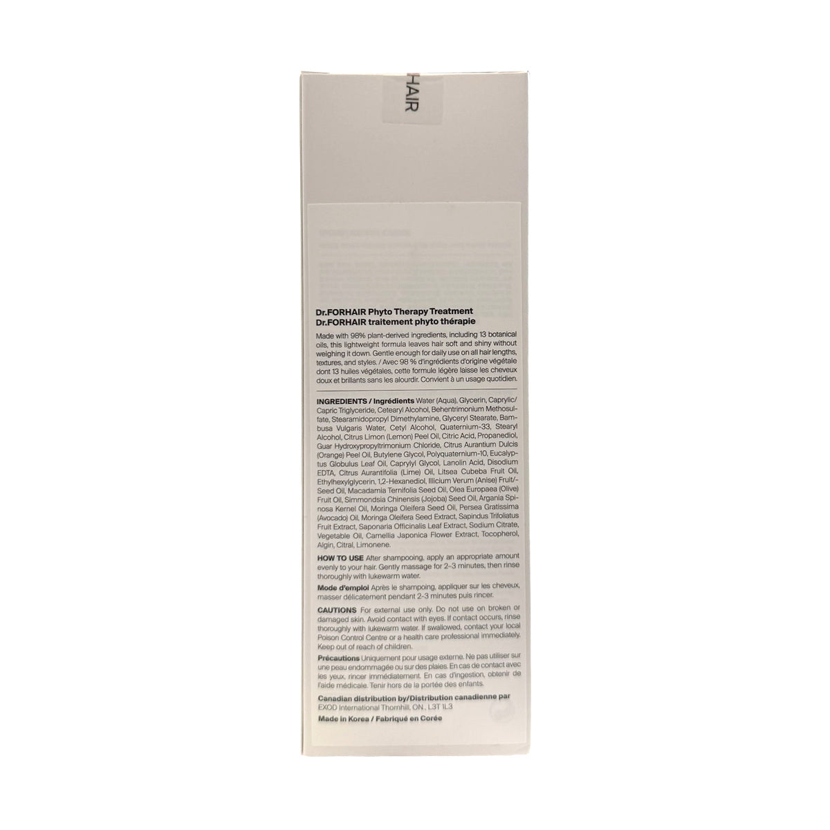 Dr.FORHAIR Phyto Therapy Treatment (500 mL) — bilingual product information