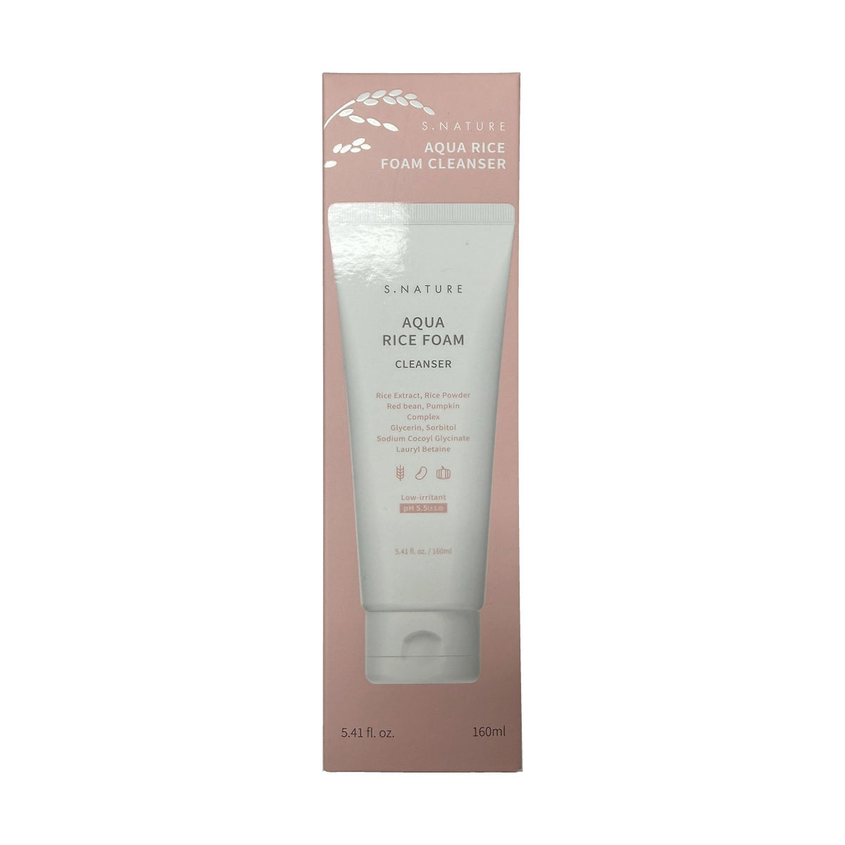 S.Nature Aqua Rice Foam Cleanser (160 mL) — carton front