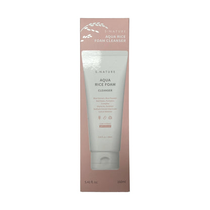 S.Nature Aqua Rice Foam Cleanser (160 mL) — carton front