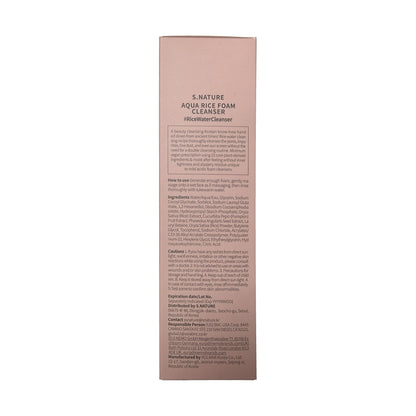 S.Nature Aqua Rice Foam Cleanser (160 mL) — English product information