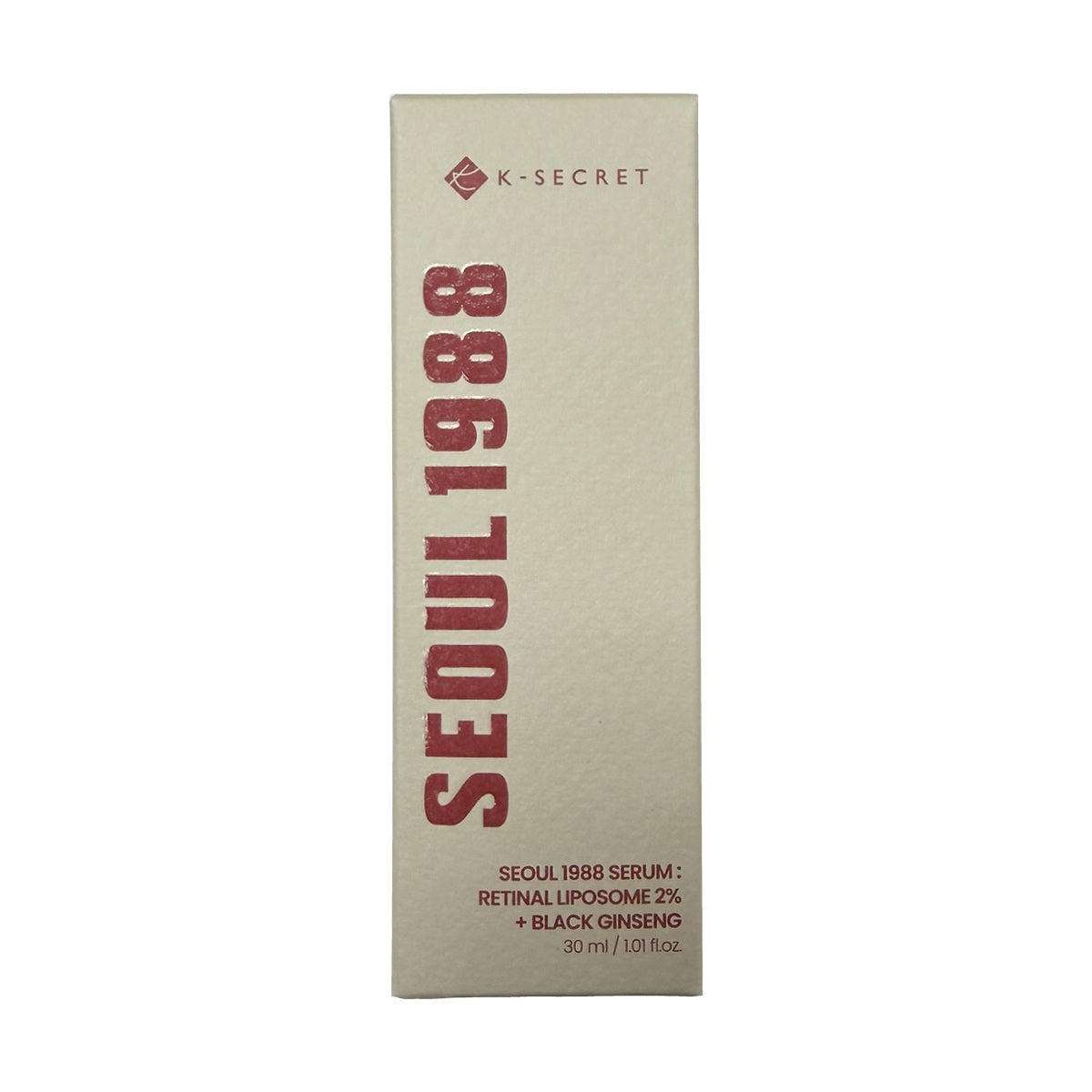 K-SECRET SEOUL 1988 Serum Retinal Liposome 2% + Black Ginseng (30 mL) — carton front