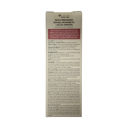 K-SECRET SEOUL 1988 Serum Retinal Liposome 2% + Black Ginseng (30 mL) — English product information