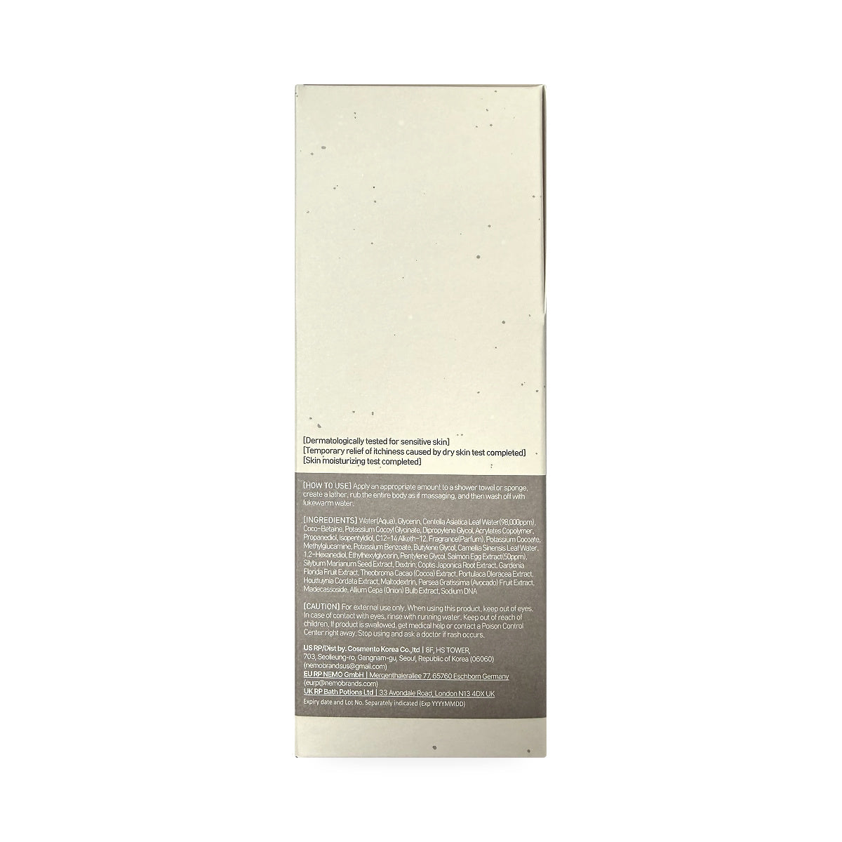 HEVEBLUE Salmon Fruity Centella Body Wash (300 grams) - Cautions Ingredients