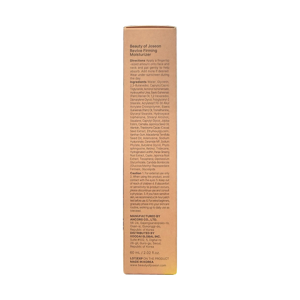 Beauty of Joseon Revive Firming Moisturizer (60 mL) - English directions, ingredients and cautions