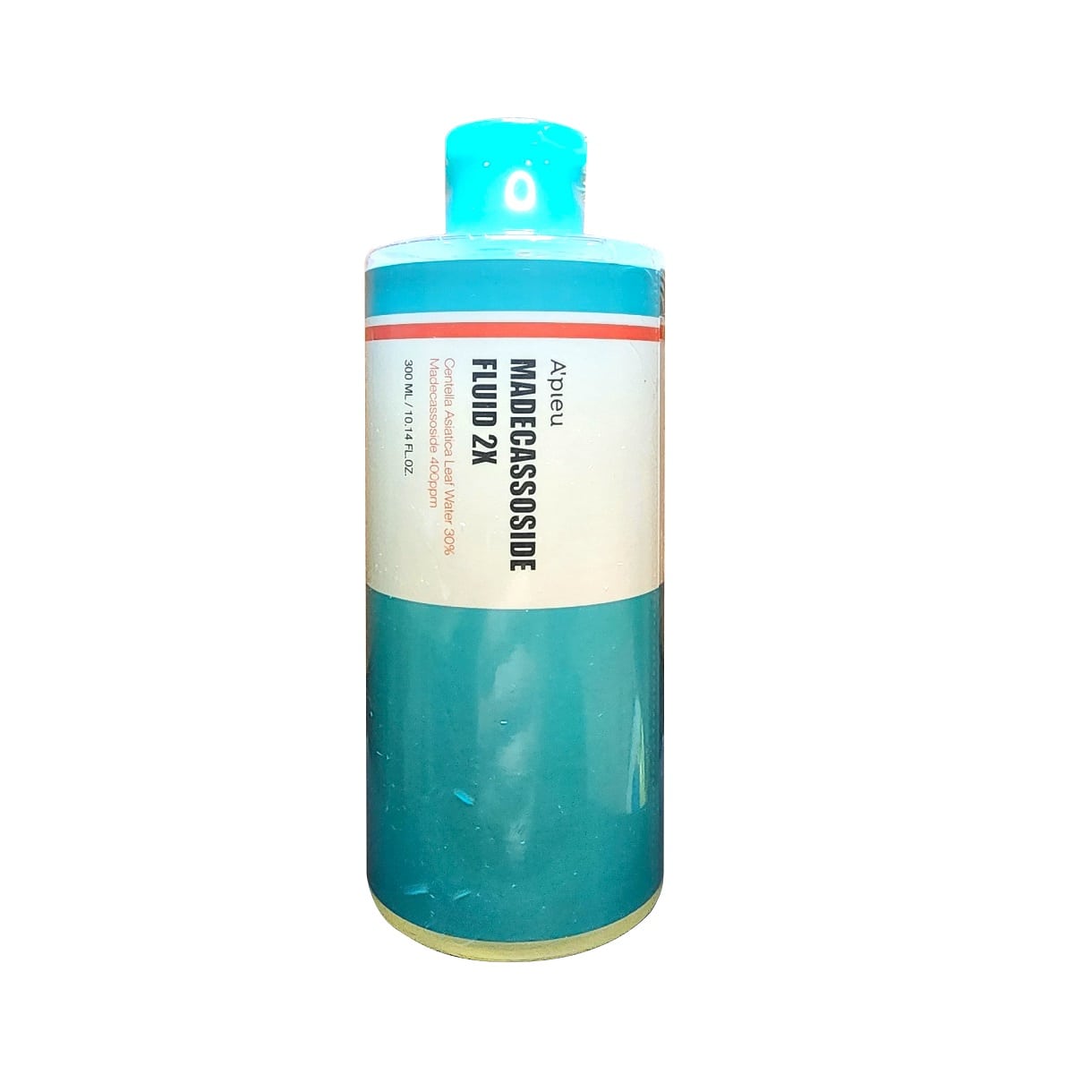 Product label for A'pieu Madecassoside Fluid 2X (300 mL)