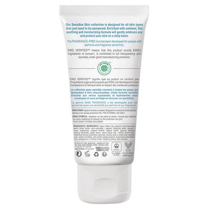 Description, direections, ingredients for ATTITUDE Sensitive Skin Natural Hand Cream - Extra Gentle - Fragrance Free (75 mL)