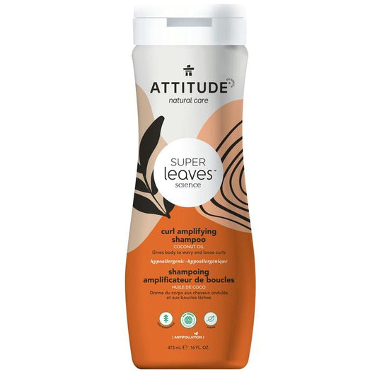 Product Label for ATTITUDE Super Leaves Curl Amplifying Shampoo with Coconut Oil (473 mL)