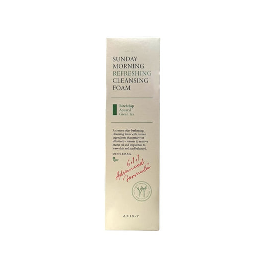 Product Label for AXIS-Y Sunday Morning Refreshing Cleansing Foam (120 mL)