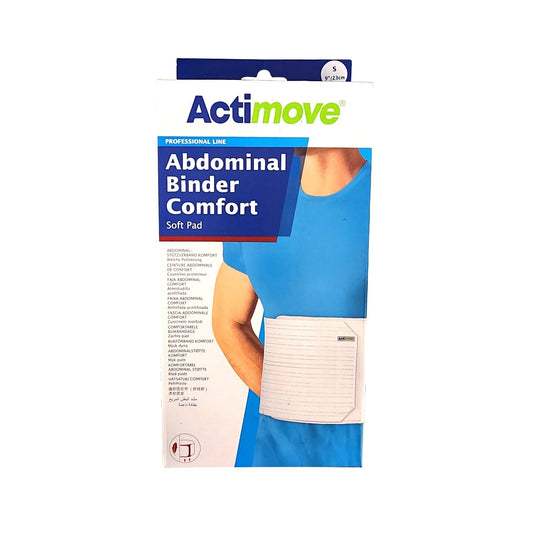 Product label for Actimove Abdominal Binder Comfort (Small)