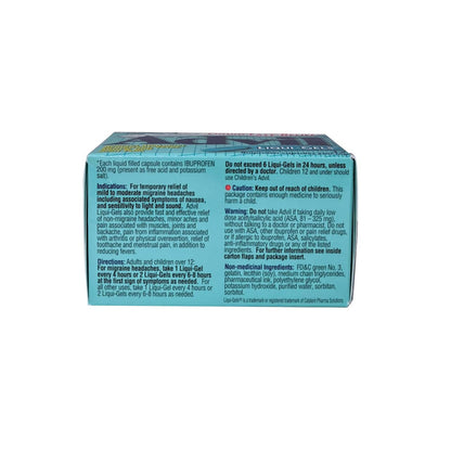 Indications, directions, ingredients, cautions for Advil Ibuprofen 200 mg (72 Gel Capsules) in English