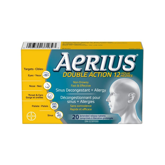 Aerius Double Action 12 Hour (20 Tablets)