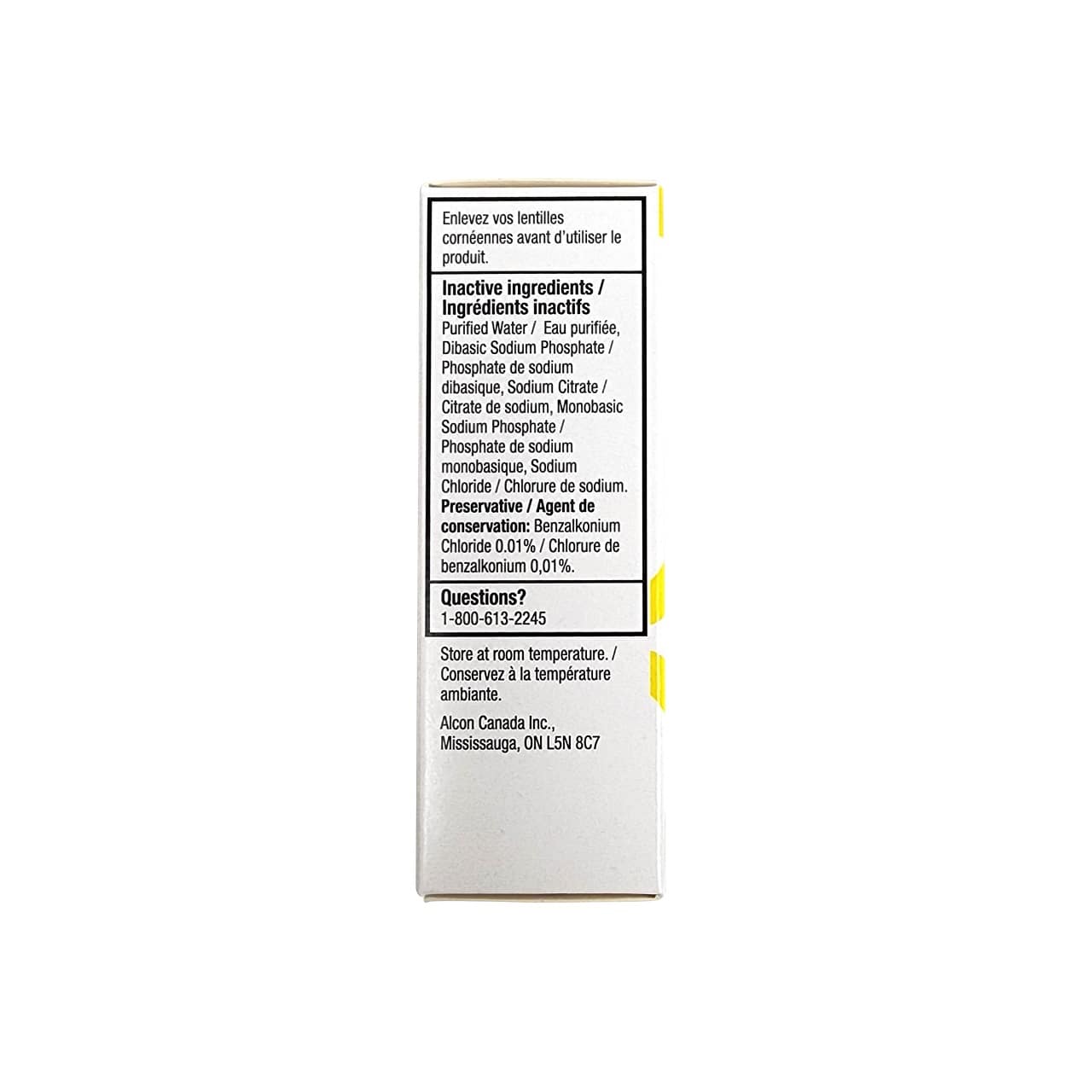 Inactive ingredients for Alcon Tears 0.5% (15 mL)