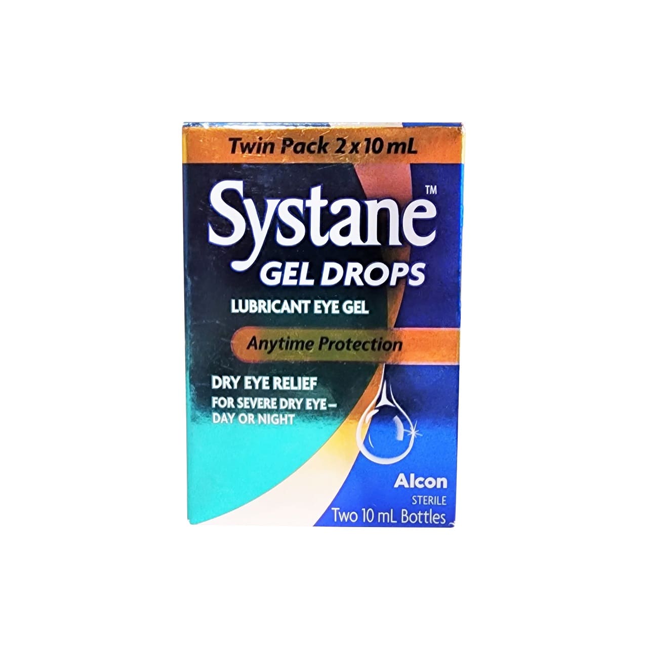 Product label for Alcon Systane Gel Drops Lubricant Eye Gel (2 x 10 mL) in English