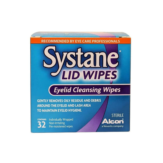 English package label for Alcon Systane Lid Wipes