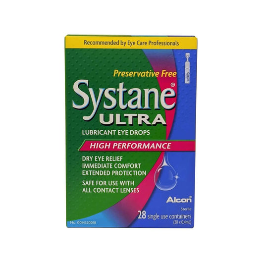 English product label for Alcon Systane Ultra High Performance Lubricant Eye Drops Single Use