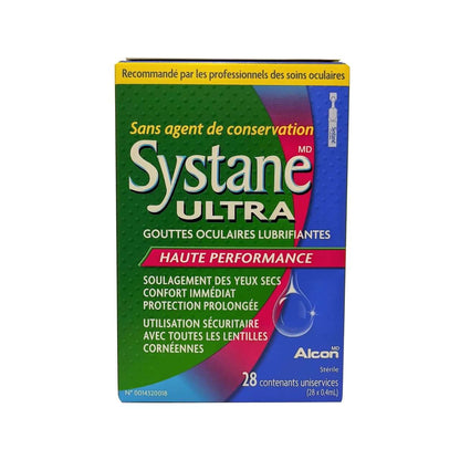 French product label for Alcon Systane Ultra High Performance Lubricant Eye Drops Single Use
