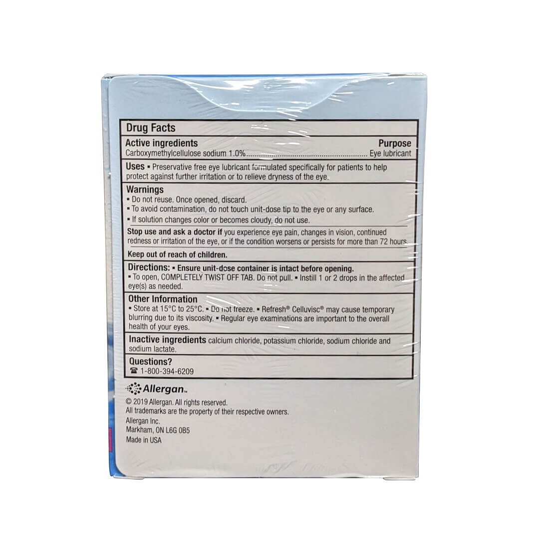 Allergan Refresh Celluvisc Lubricant Eye Drops (30 x 0.4 mL) beyondRx.ca (by 99 Pharmacy) Allergan Refresh Celluvisc Lubricant Eye Drops (30 x 0.4 mL) beyondRx.ca (by 99 Pharmacy)