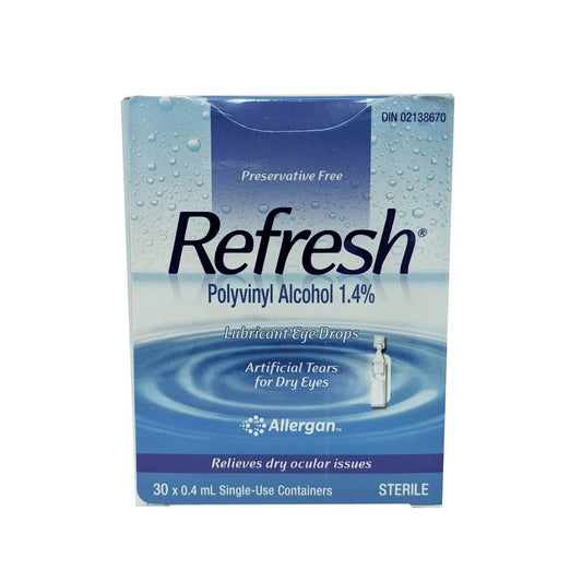 English product label for Allergan Refresh Lubricant Eye Drops