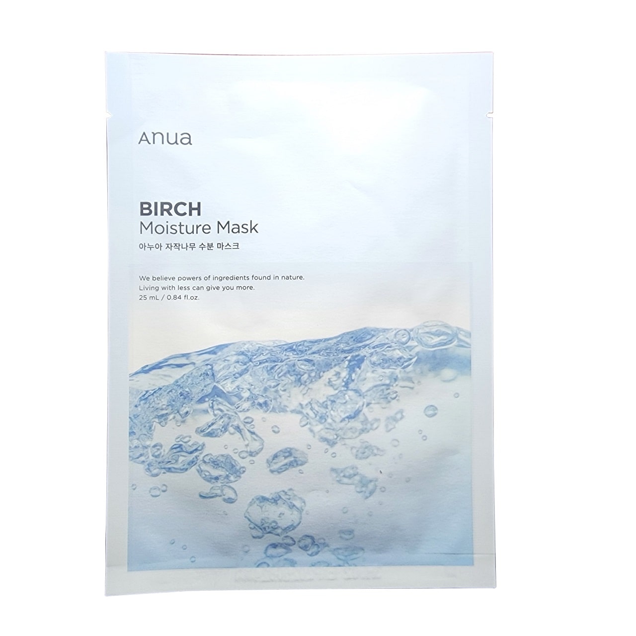 Product label for Anua Birch Moisture Sheet Mask (1 sheet)