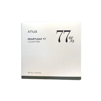 Product label for Anua Heartleaf 77% Clear Pad (70 pads)