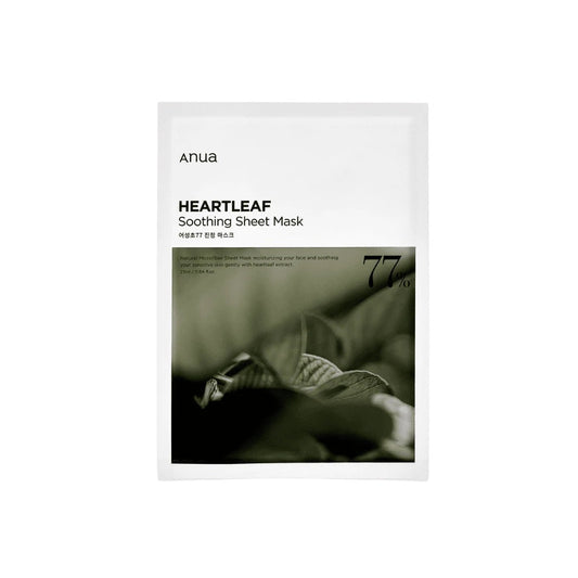 Product label Anua Heartleaf 77% Soothing Mask (1 sheet)