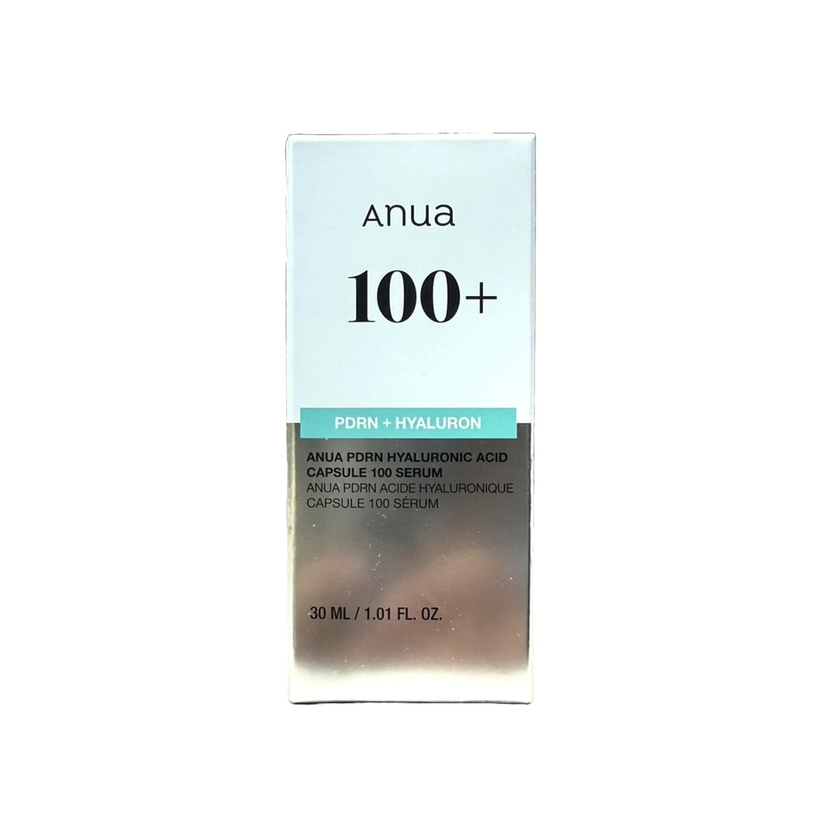Product label for Anua PDRN Hyaluronic Acid Capsule 100 Serum (30 mL)