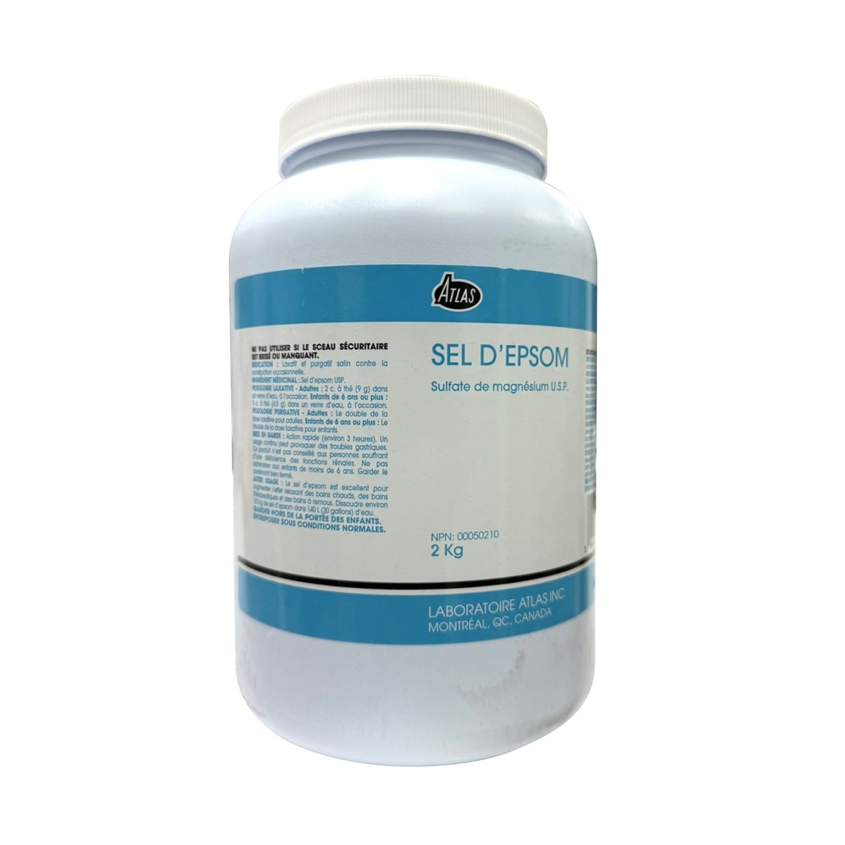Indications, ingredients, cautions for Atlas Epsom Salt (2 kg) FR