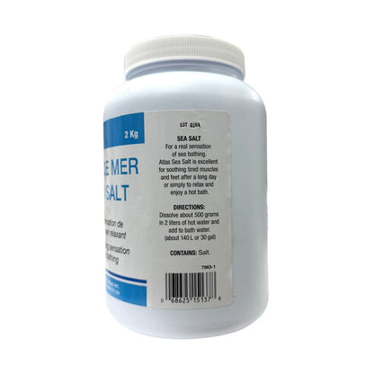 Description and directions for Atlas Sea Salt (2 kg) in English