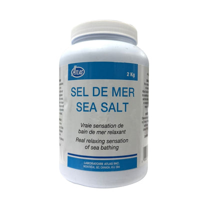 Product label for Atlas Sea Salt (2 kg)