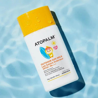 Bottle on water for Atopalm Outdoor Sun Milk SPF50+ PA++++ (55 grams)