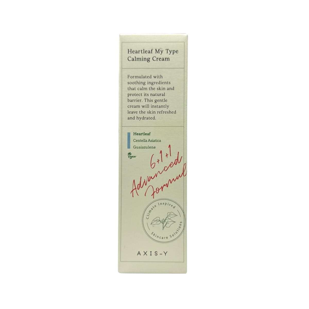 Product label for Axis-y Heartleaf My-Type Calming Cream (60 mL)