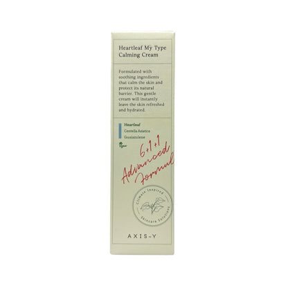 Product label for Axis-y Heartleaf My-Type Calming Cream (60 mL)