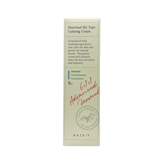Product label for Axis-y Heartleaf My-Type Calming Cream (60 mL)