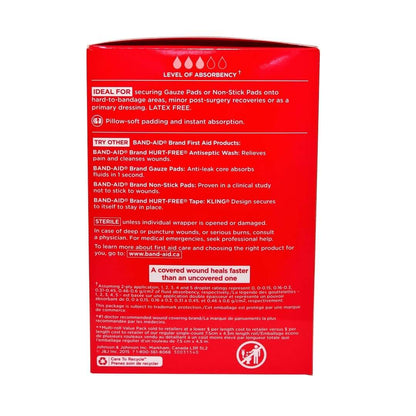 Description and features for Band-Aid Medium Gauze Rolls (5 rolls) in English
