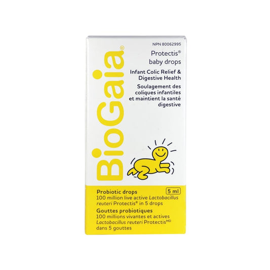 Product label for BioGaia Protectis Probiotic Drops (5 mL)