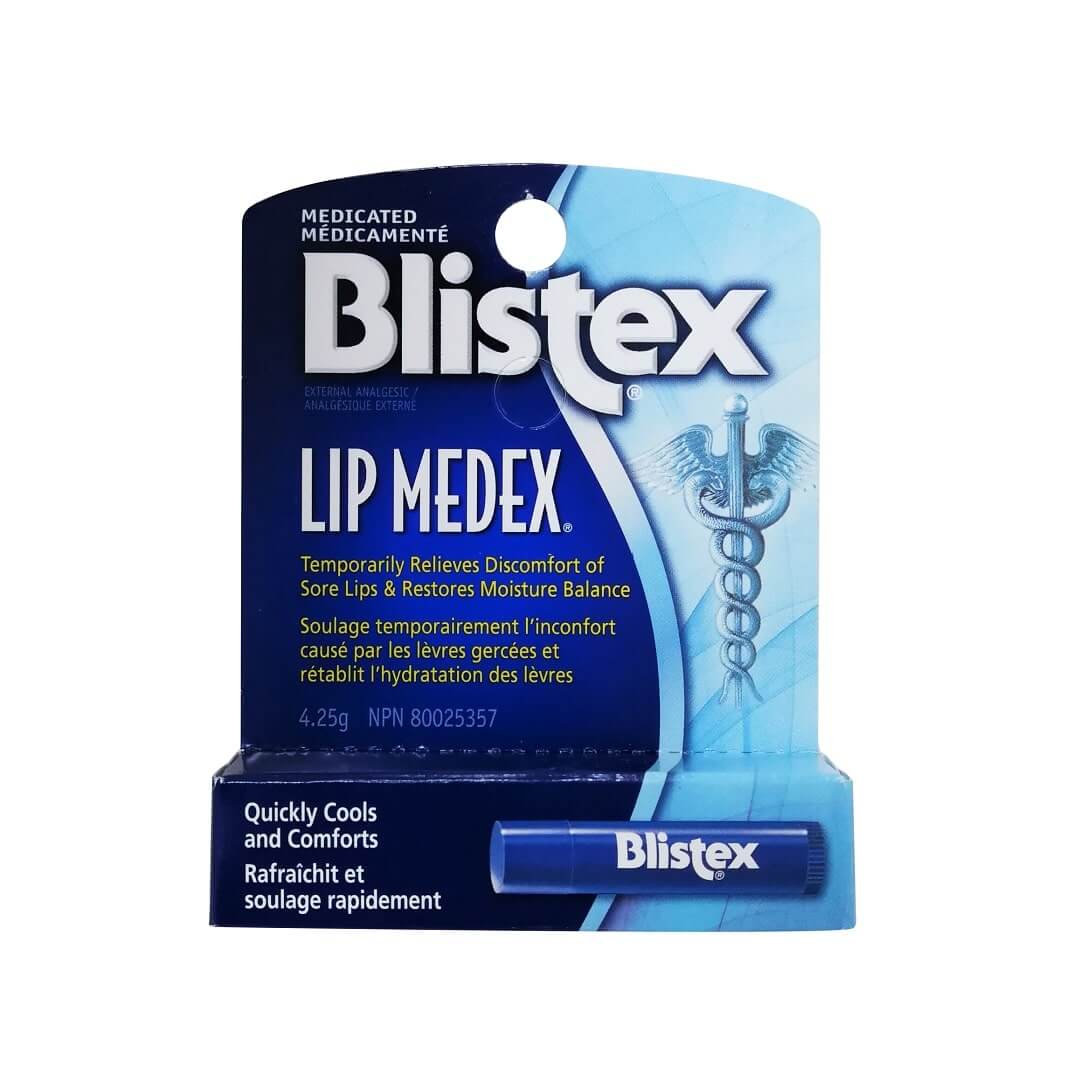 Product label for Blistex Lip Medex (4.25 grams)