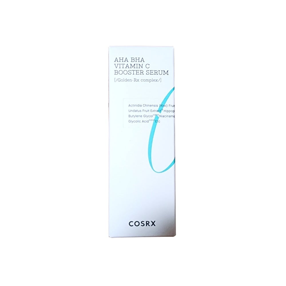 Product label for COSRX AHA BHA Vitamin C Booster Serum (30 mL)