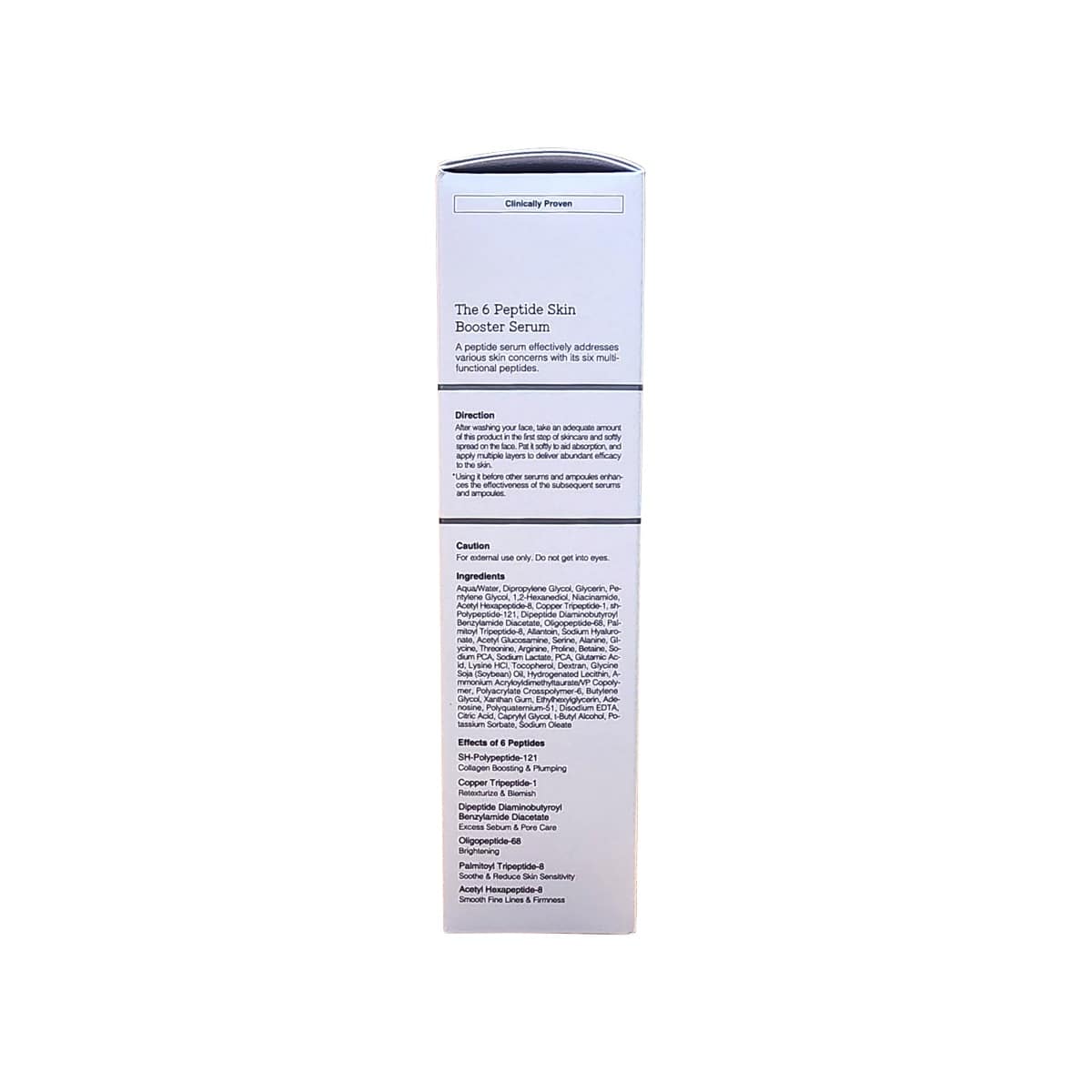 Directions, Cautions, Ingredients for COSRX The 6 Peptide Skin Booster Serum (150 mL) in ENglish