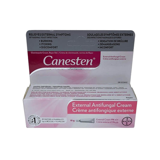 Product label for Canesten External Antifungal Cream (Clotrimazole 1%)