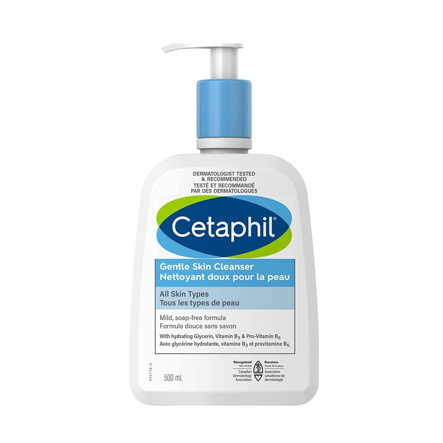 Product label for Cetaphil Gentle Skin Cleanser (500 mL)