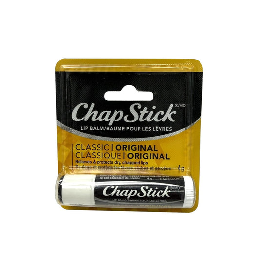 Label for ChapStick Lip Balm Original (4 grams)