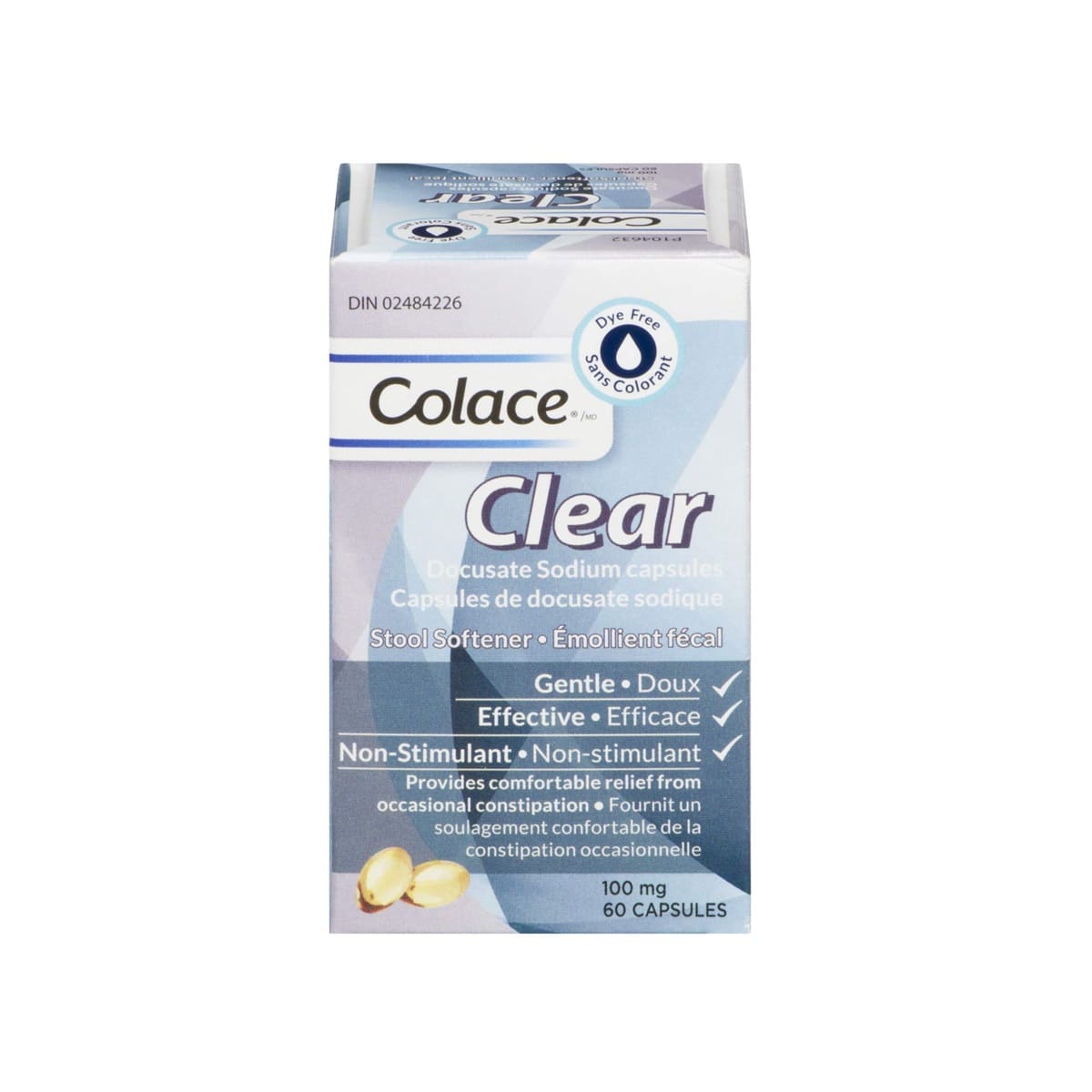 Colace Clear Docusate Sodium Stool Softener Capsules (60 capsules)