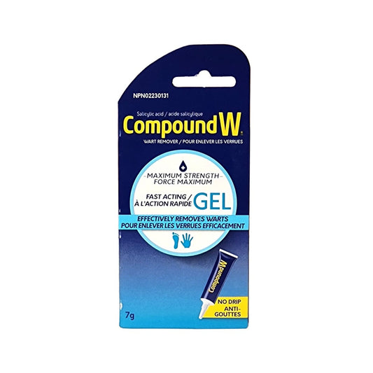 Product label for Compound W Maximum Strength Fast Acting Gel (7 grams)