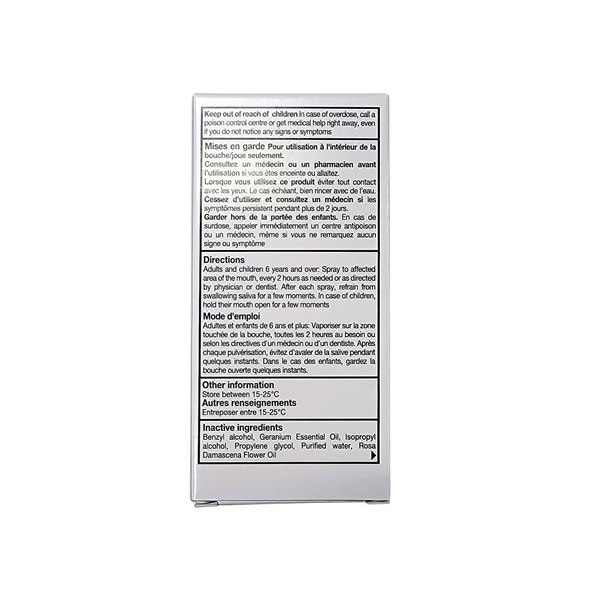 Cautions, directions for Dequadin Oral Spray (25 mL)