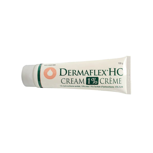 Product label for Dermaflex HC 1% Cream (120 grams)