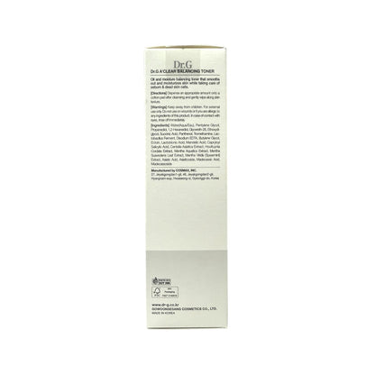 Description, directions, warnings, ingredients for Dr.G A'Clear Balancing Toner (200 mL) in English