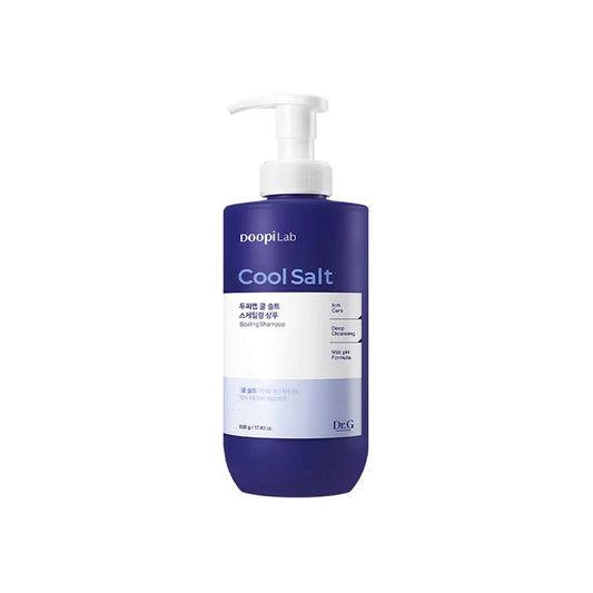 Product bottle for Dr.G Doopi Lab Cool Salt Scaling Shampoo (500 mL)