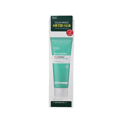 Product label for Dr.G pH Cleansing R.E.D. Blemish Clear Soothing Foam (150 mL)