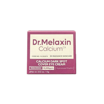 Product label for Dr. Melaxin Cemenrete Calcium Dark Spot Eye Cream (15 grams)