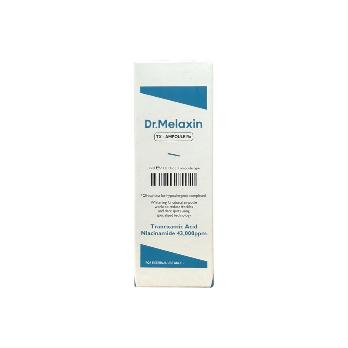 Product package for Dr. Melaxin TX Ampoule (30 mL)